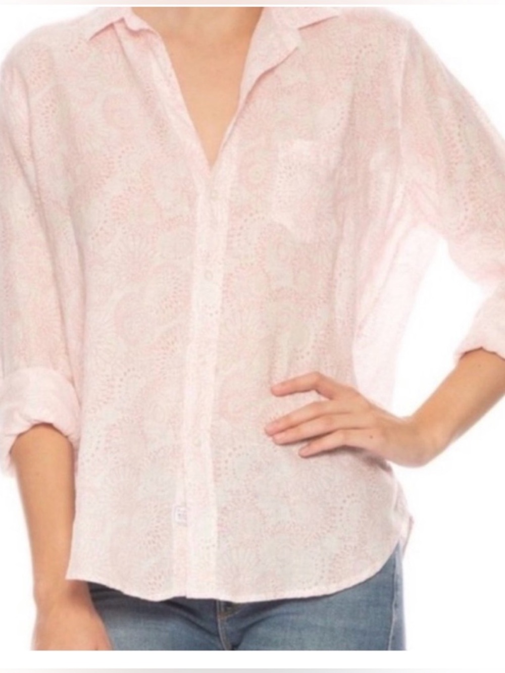 Frank & Eileen Women's Light Pink Floral Button-Down Shirt